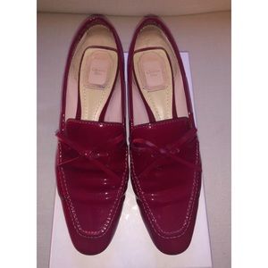 DIOR Burgundy Patent Leather Loafers - Size 38/8